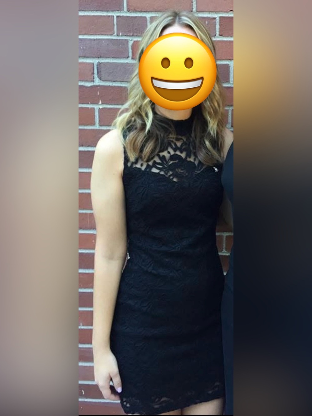 Soprano Black Lace High-Neck Cocktail Dress